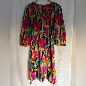 Daniel Rainn Summer Dress bright floral print size M